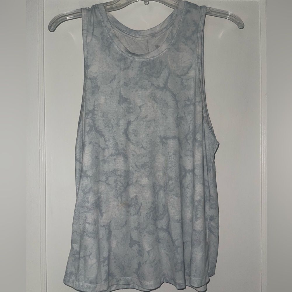 All in Motion Light Blue Tie-Dye Muscle Tee